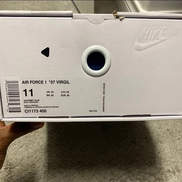 Virgil Alboh Nike Air Force 1 Low Blue MCA - Picture 2 of 9